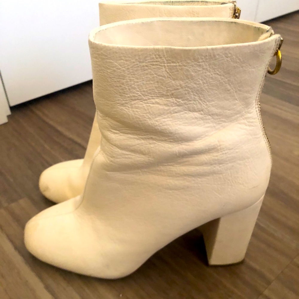 White leather Joie booties